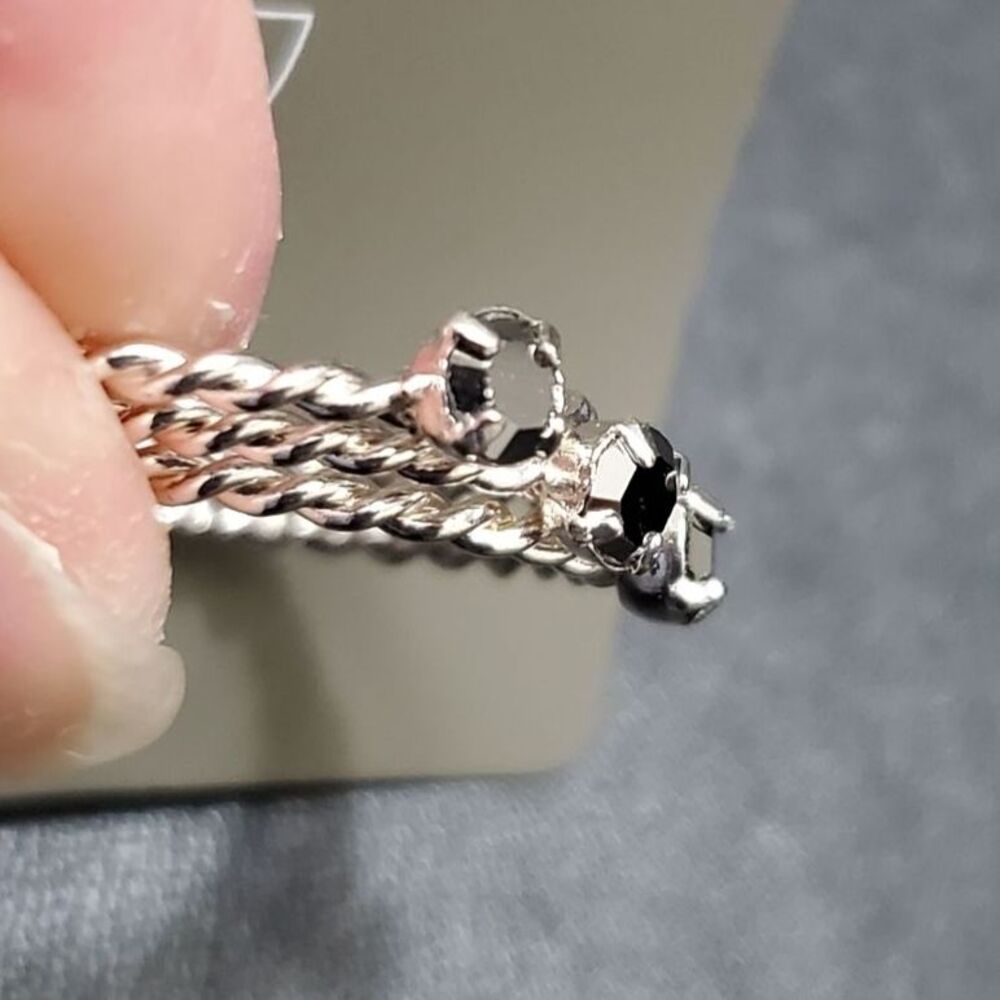 Silver Tone Stackable Ring Set Size 7.5 - image 3